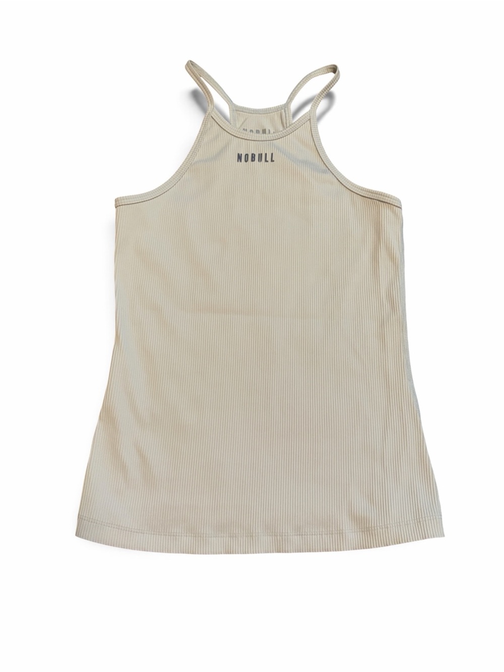 NOBULL Women's Cream Ribbed Racerback Tank Medium